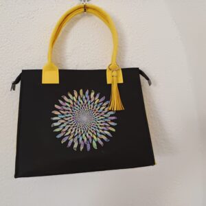 Tasche Mandala mit Federn mit Reißverschluss